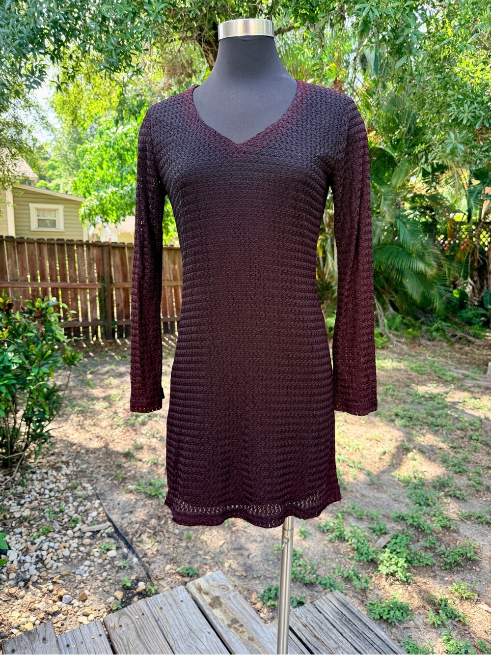 Vintage 90s 2000s Express Tricot Crochet Boho Mini Dress